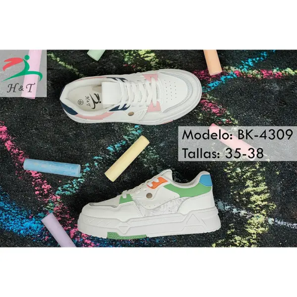 Zapatillas Deportivas Plataforma Diseño Multicolor/BK-4309 - Image 7
