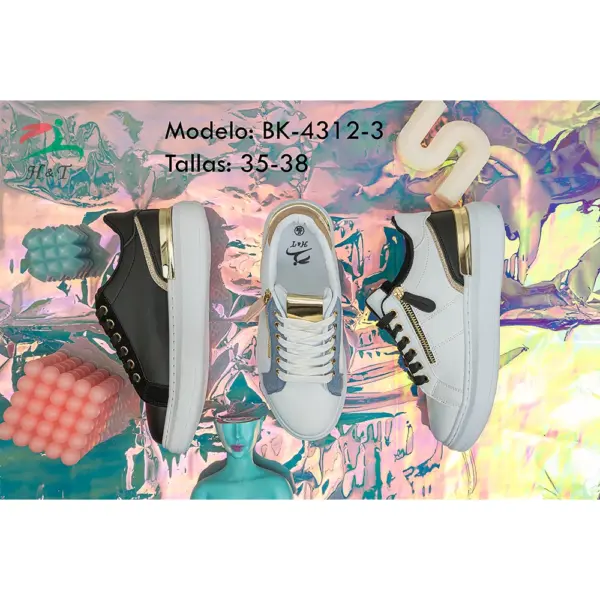 Zapatillas con Plataforma y Detalles Metálicos/BK-4313 - Image 9
