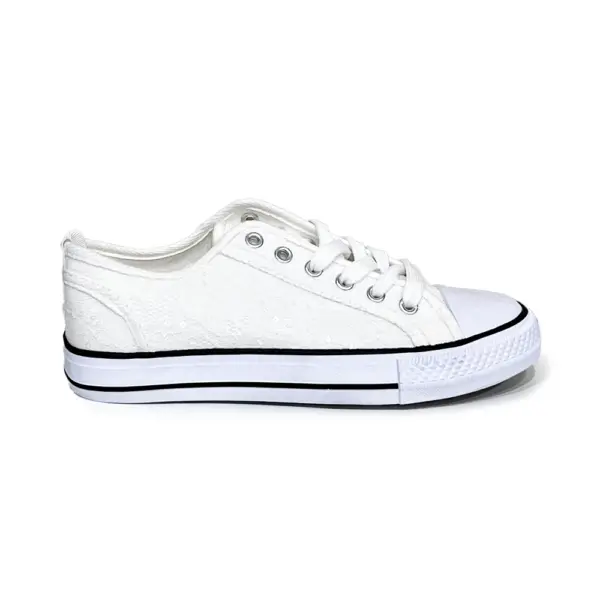 Zapatillas Lona con Encaje y Detalles Brillantes/BK-4315 - Image 3