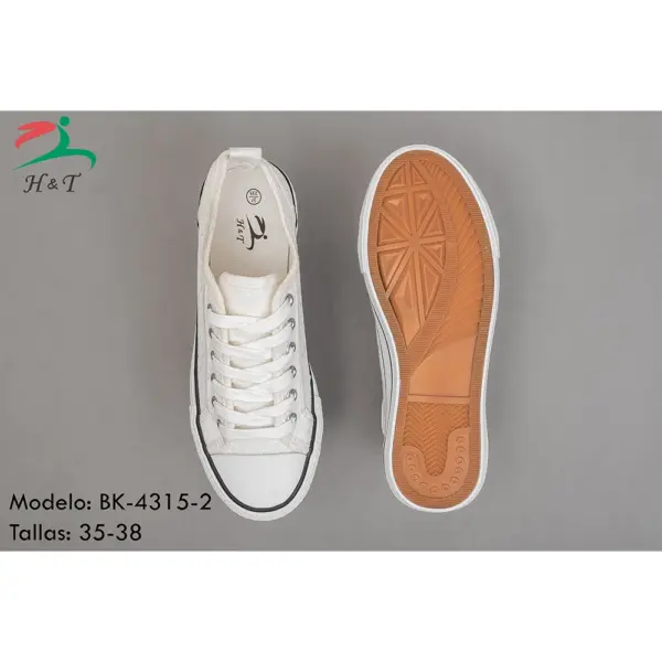 Zapatillas Lona con Encaje y Detalles Brillantes/BK-4315 - Image 7