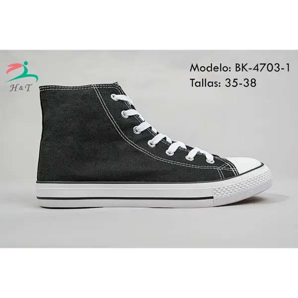 Zapatillas Lona Clásicas Corte Medio/BK-4703 - Image 4