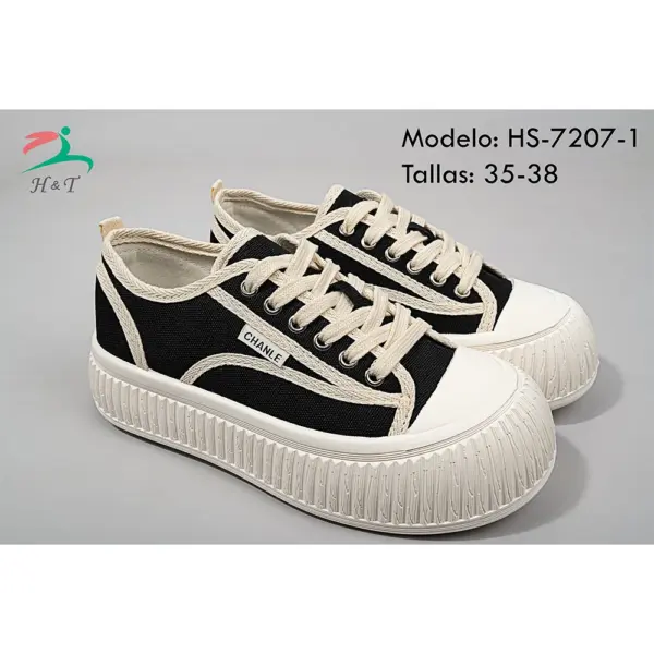 Zapatillas Lona Plataforma Estilo Retro/HS-7207 - Image 5