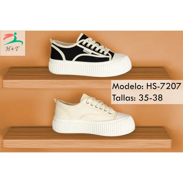 Zapatillas Lona Plataforma Estilo Retro/HS-7207 - Image 4