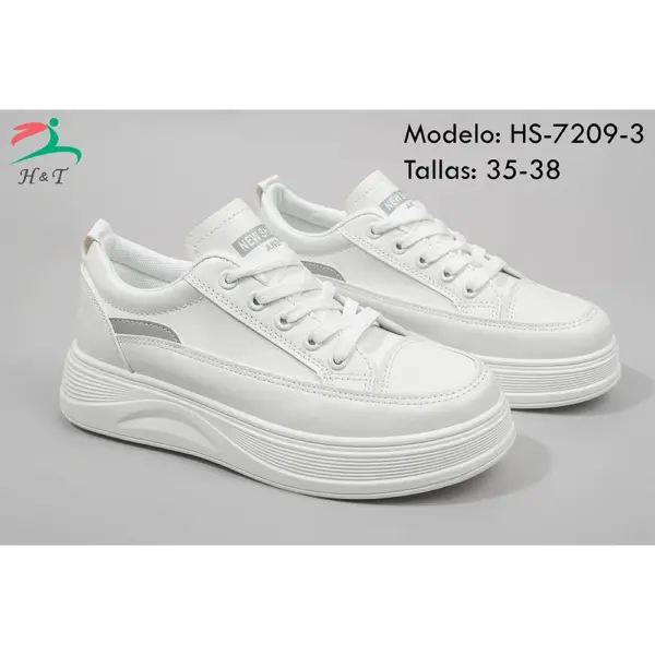 Zapatillas Blancas Plataforma Estilo Minimalista/HS-7209 - Image 7