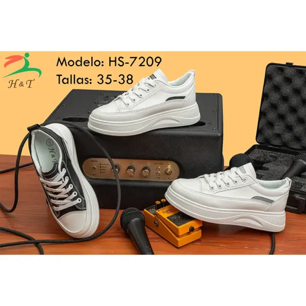 Zapatillas Blancas Plataforma Estilo Minimalista/HS-7209 - Image 4