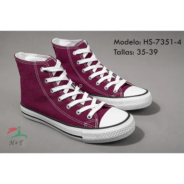 Zapatillas Lona Rosas Corte Medio/HS-7351 - Image 11