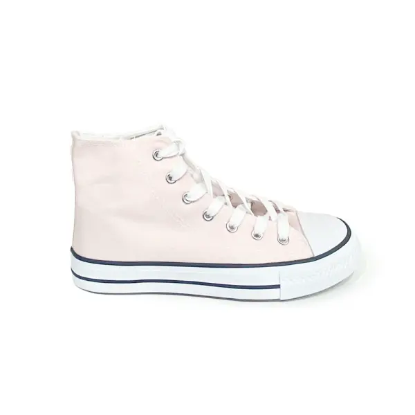 Zapatillas Lona Rosas Corte Medio/HS-7351