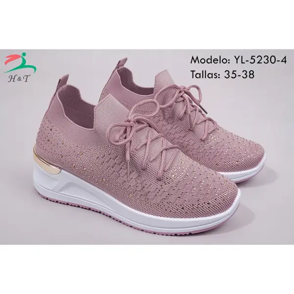 Tenis Tejidos Detalles Brillantes Suela Antideslizante/YL-5230 - Image 10