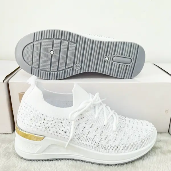 Tenis Tejidos Detalles Brillantes Suela Antideslizante/YL-5230 - Image 2