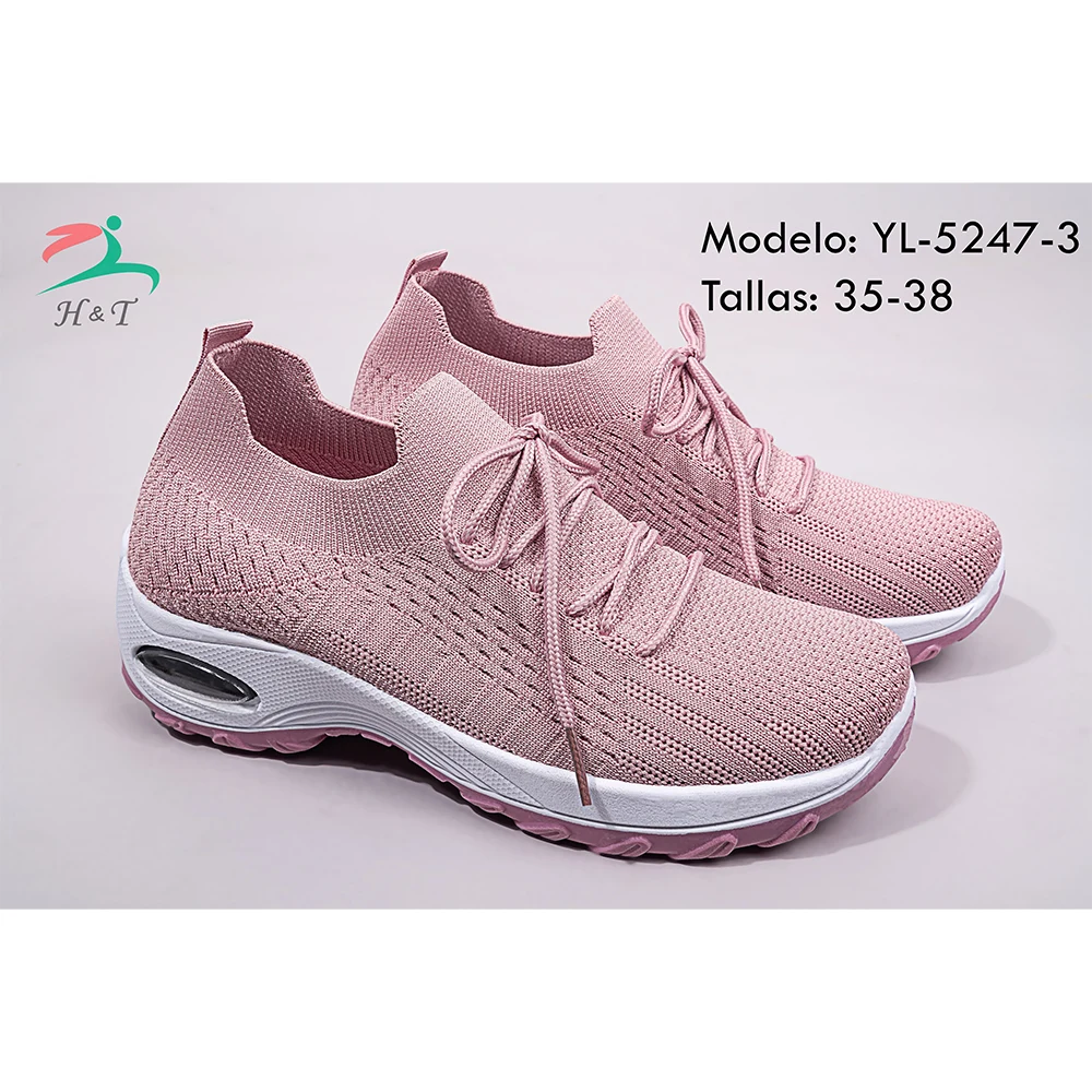 Zapatos Tenis Cordones Tejido Transpirable Mujer/YL-5247