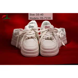 Calzado Tenis Casual Comodos Blancos Mujer/HS-7228