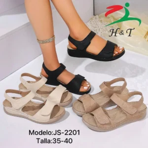 Sandalias Guarache Moderna Velcro Correa Mujer/ JS-2201
