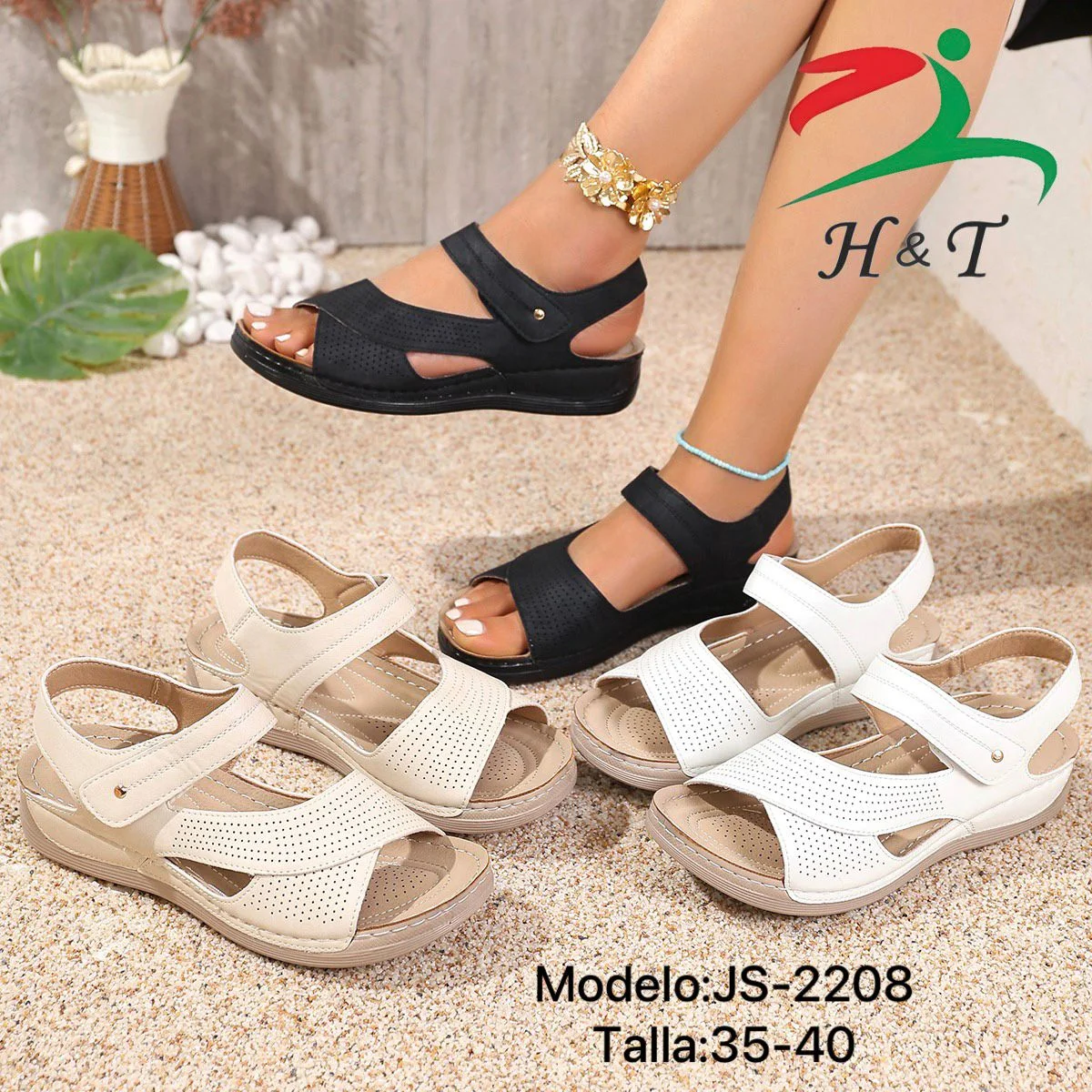 Sandalias Guarache Velcro Correa Bonita Mujer/JS-2208 - Image 2