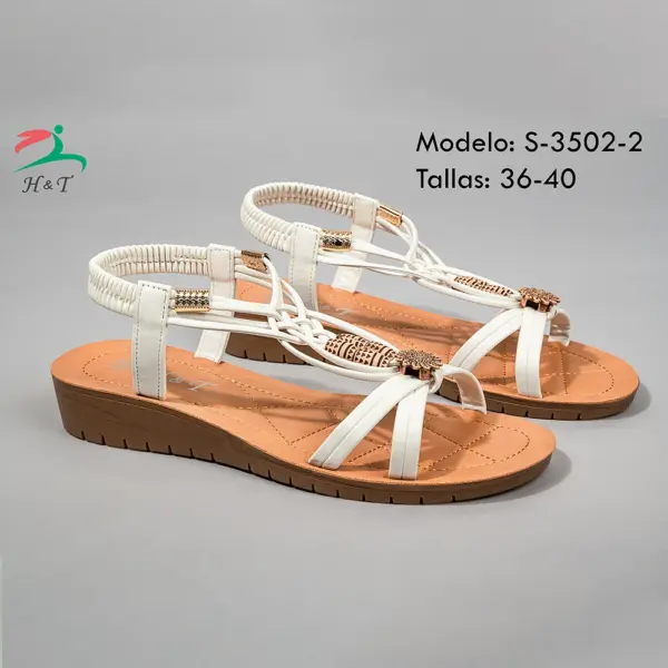 Sandalias Elegantes con Detalles Metálicos - Mujer/S-3502