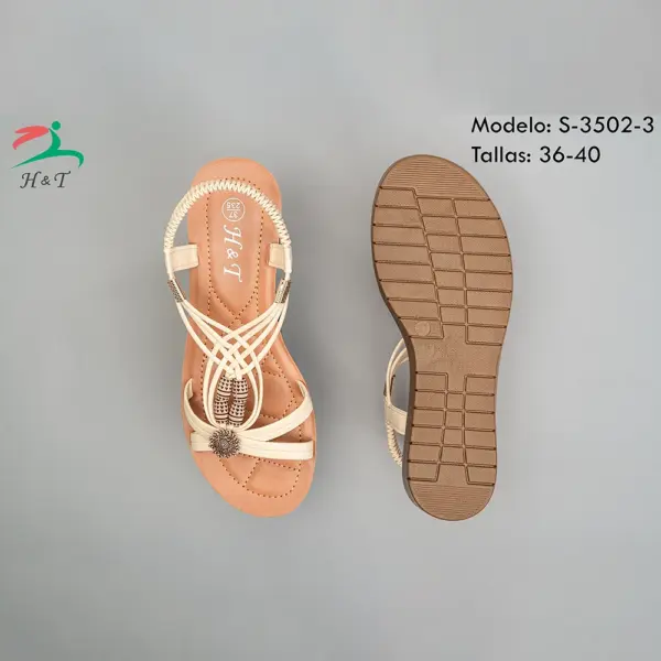 Sandalias Elegantes con Detalles Metálicos - Mujer/S-3502 - Image 3