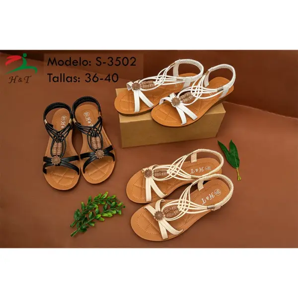 Sandalias Elegantes con Detalles Metálicos - Mujer/S-3502 - Image 4