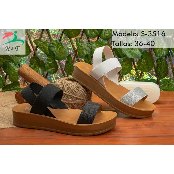 Sandalias con Plataforma y Detalle Brillante - Mujer/S-3516 - Image 3