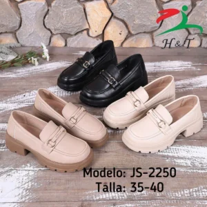 Mocasín Chunky Fashion Elegante Tacón Mujer/JS-2250
